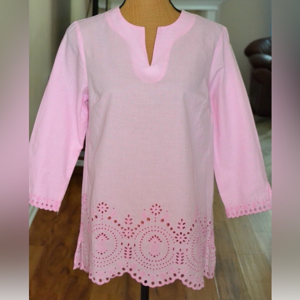 Talbots Pink Striped Casual Top